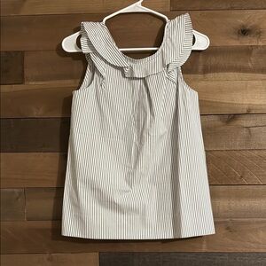 J. Crew White Ruffled Bib Collar Sleeveless Blouse